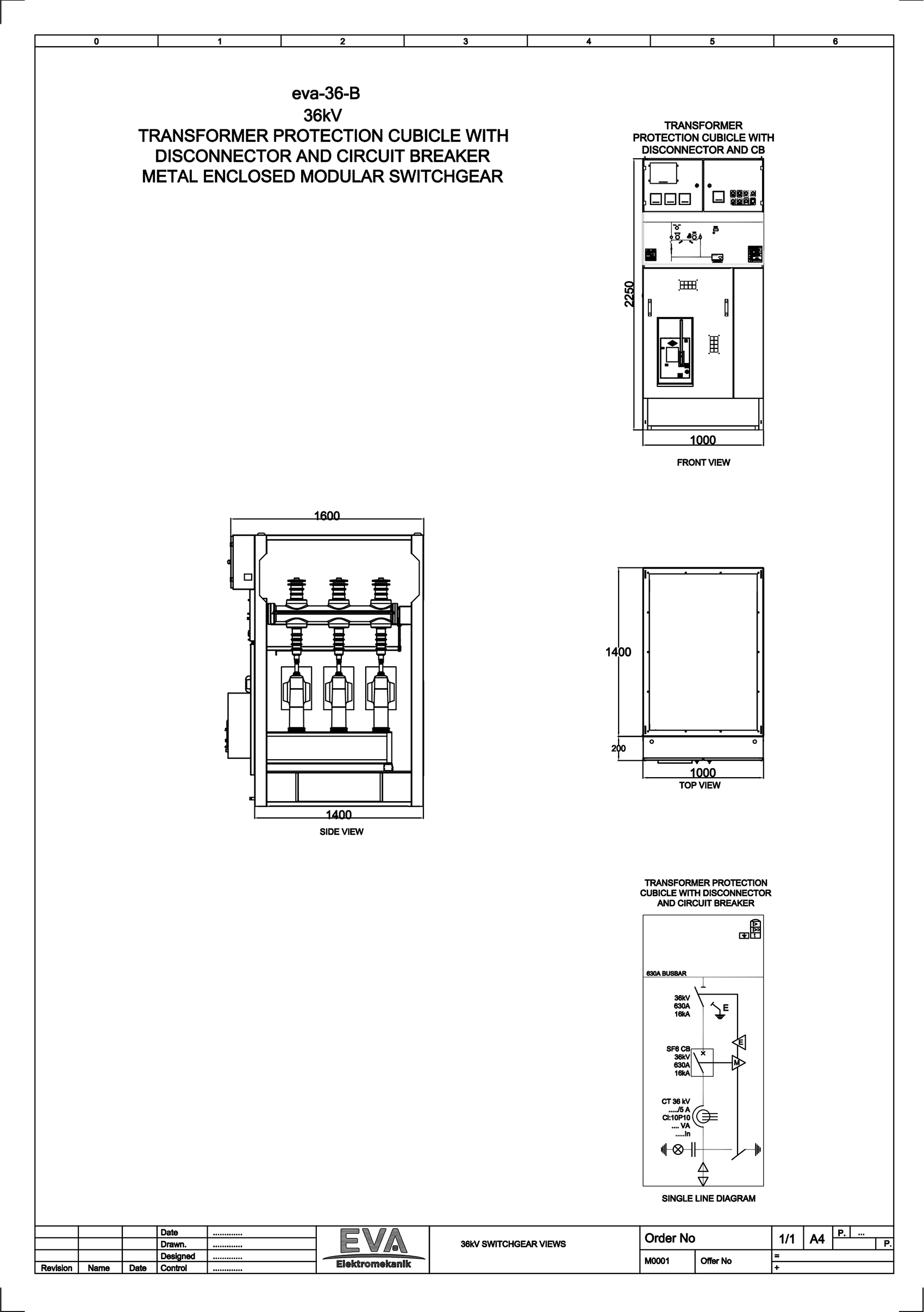 Transformer Protection Cubicle with Disconnector and Circuit Breaker (CB)