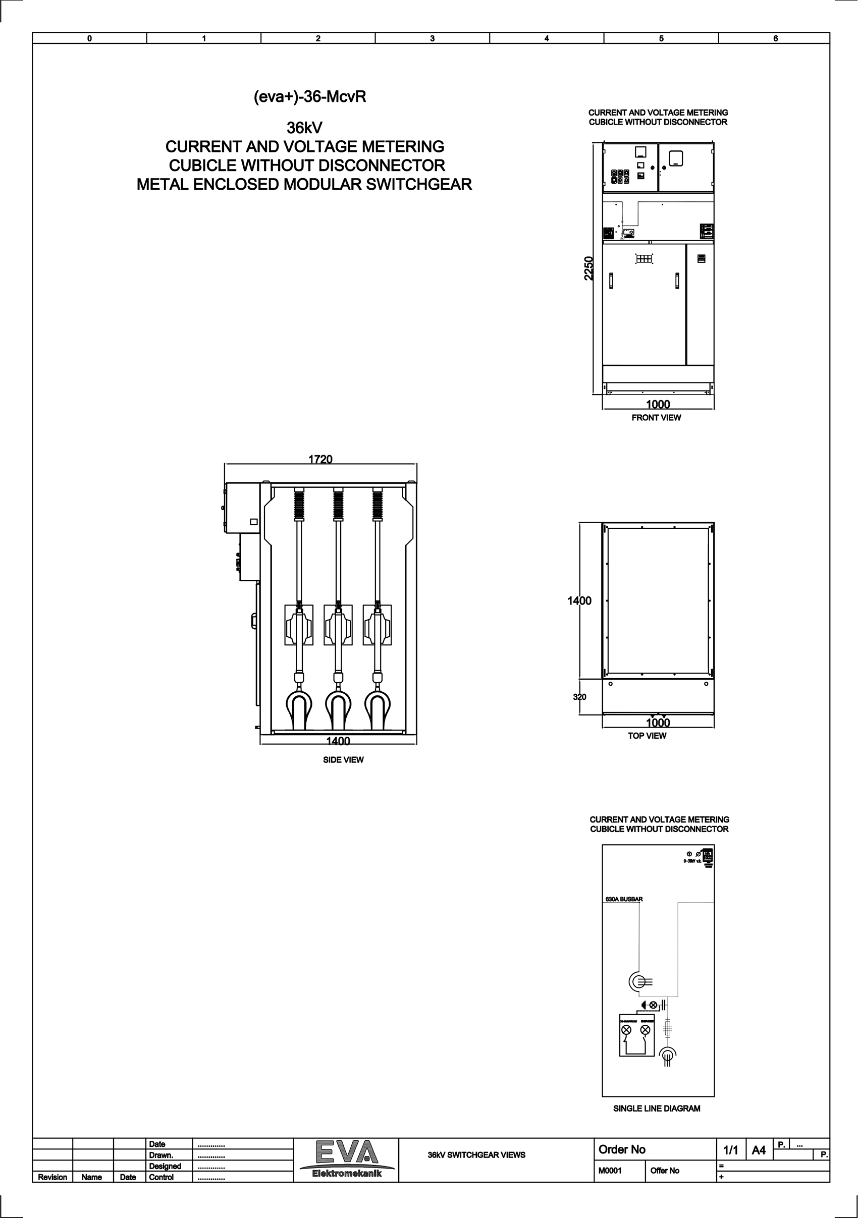 Current and Voltage Metering Cubicle without Disconnector	