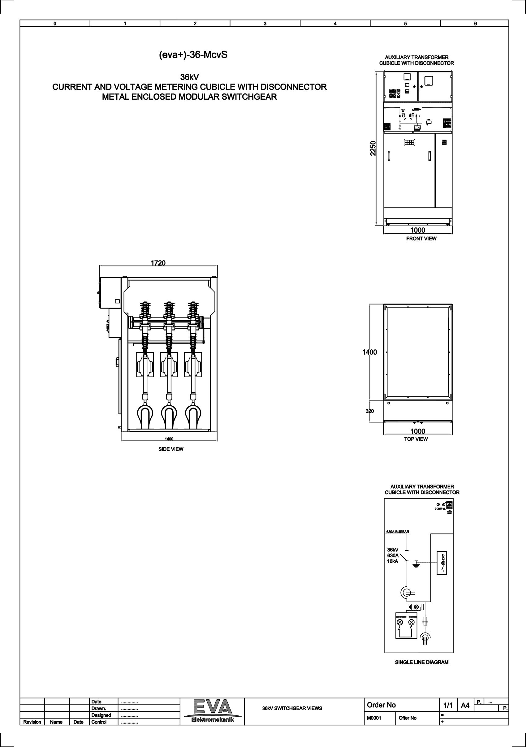 Current and Voltage Metering Cubicle with Disconnector	