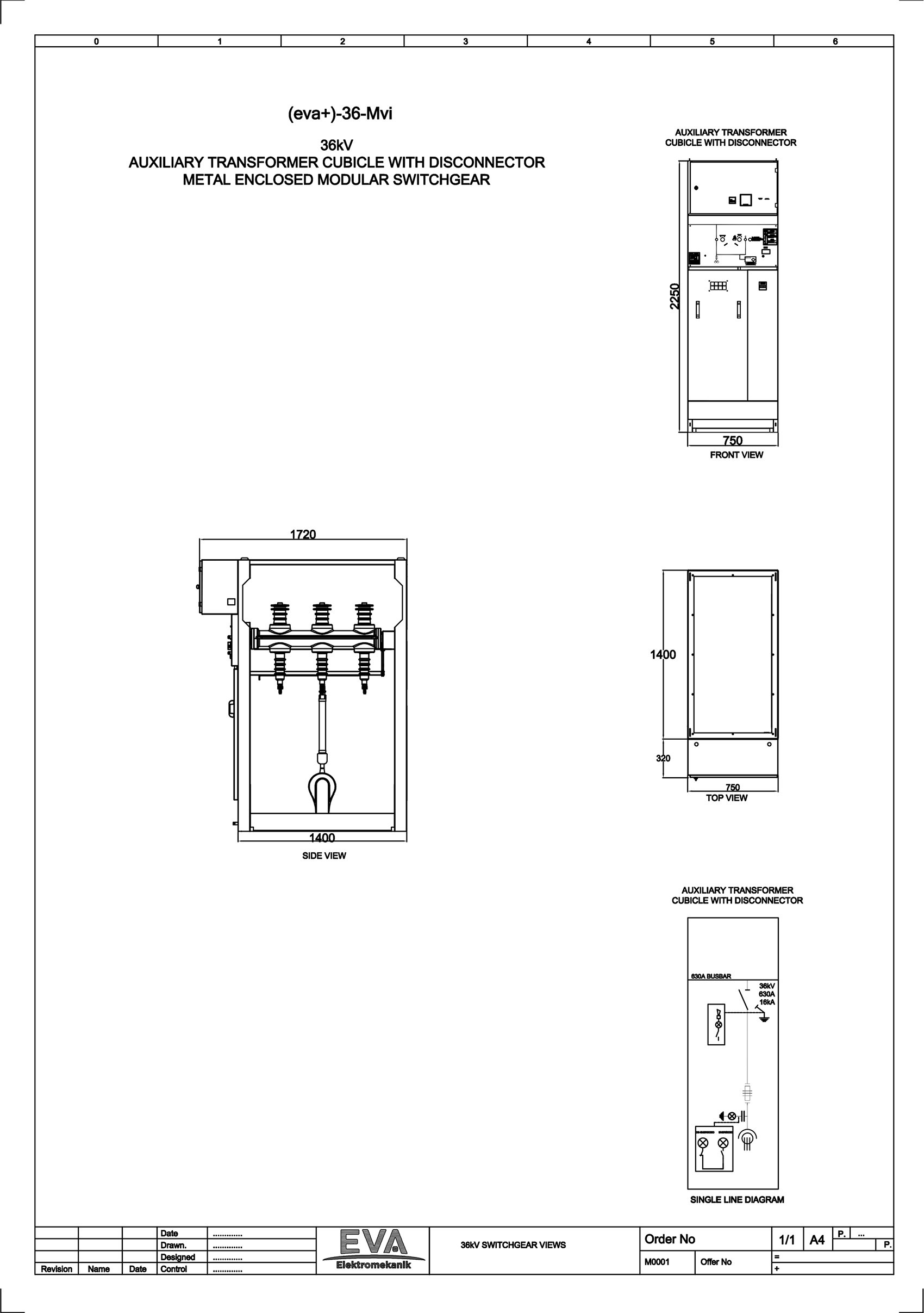 Auxiliary Transformer Cubicle with Disconnector	